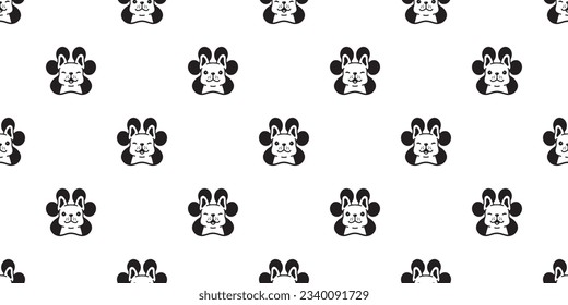 french bulldog seamless pattern dog paw footprint cat kitten vector puppy pet cartoon doodle gift wrapping paper tile background repeat wallpaper illustration design isolated