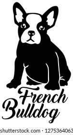 French Bulldog silhouette in black