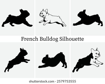 French Bulldog Silhouette Bundle Design