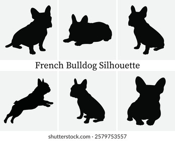 French Bulldog Silhouette Bundle Design