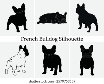 French Bulldog Silhouette Bundle Design