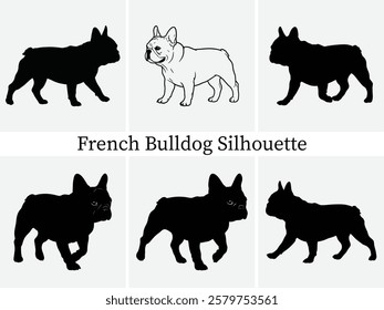 French Bulldog Silhouette Bundle Design