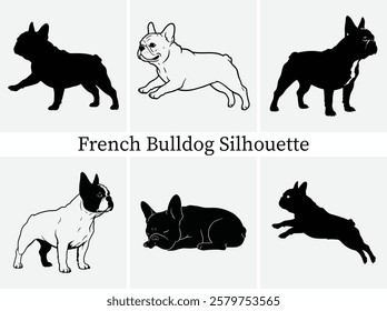 French Bulldog Silhouette Bundle Design