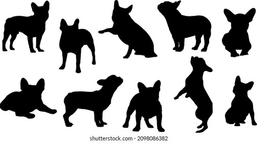 French Bulldog Silhouette Dog Bundle SVG