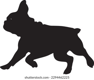 French Bulldog Silhouette full body running