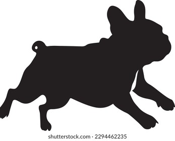 French Bulldog Silhouette full body running