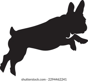 French Bulldog Silhouette full body jumping