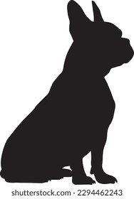 French Bulldog Silhouette full body sitting