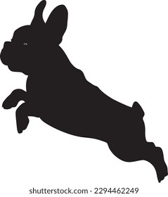 French Bulldog Silhouette full body jumping