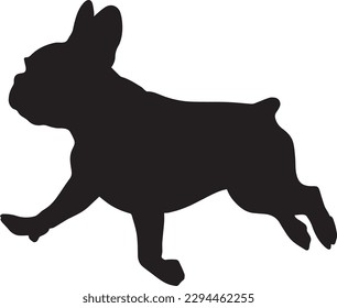 French Bulldog Silhouette full body running