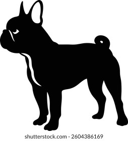 French Bulldog Silhouette on Transparent Background