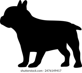 French bulldog silhouette on white background. Vector Illustration.