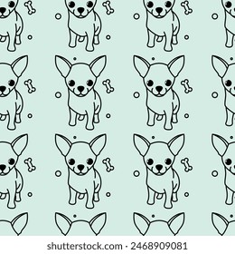 French Bulldog Silhouette Seamless Vector Pattern Design