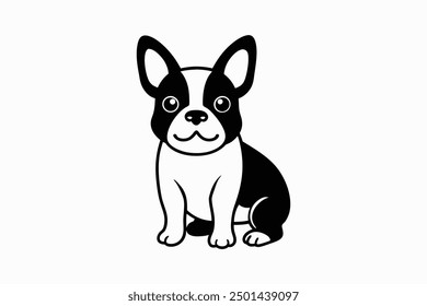 french bulldog silhouette vector image illustration.