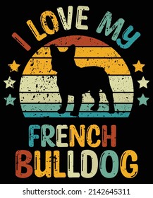 French Bulldog silhouette vintage and retro t-shirt design svg