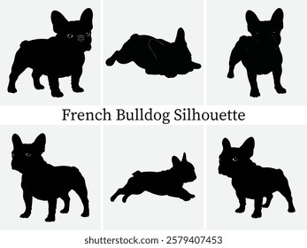 French Bulldog Silhouettes Illustration Design