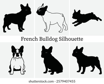 French Bulldog Silhouettes Illustration Design