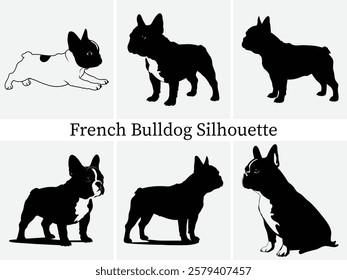 French Bulldog Silhouettes Illustration Design