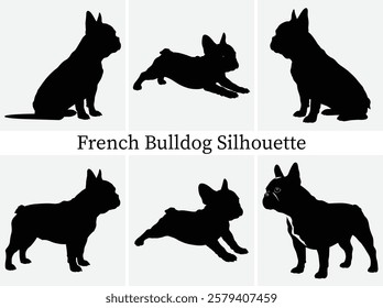 French Bulldog Silhouettes Illustration Design