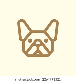 Französisch Bulldog einfache Linie Symbol Logo Vektordesign, modernes Logo Piktogramm Design Hundewelpen-Haustier