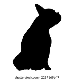 french bulldog sits silhouette. Vector dog breeds