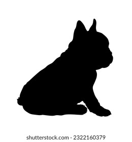 French Bulldog sitting Dog puppies silhouette. Baby dog silhouette Puppy breeds 