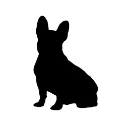 French Bulldog Sitting Dog Silhouette. Vector Dog Breeds