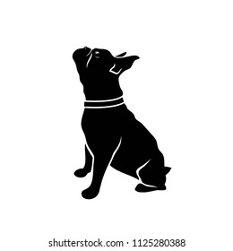 French bulldog sitting down looking up - isolated vector illustration