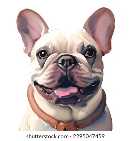 french bulldog with style hand drawn watercolor digital painting illustration