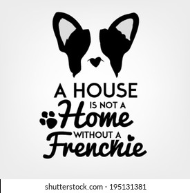 French Bulldog Typographic Background in Vintage Style