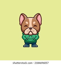 French Bulldog Urban Cute Creative Kawaii Cartoon Mascot Logo