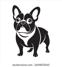 Ilustração de arte vetorial buldogue francês sobre um fundo branco