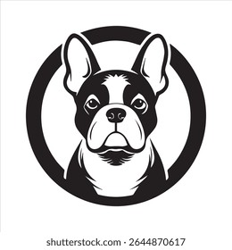 Ilustração de arte vetorial buldogue francês sobre um fundo branco