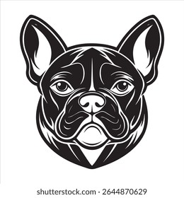Ilustração de arte vetorial buldogue francês sobre um fundo branco