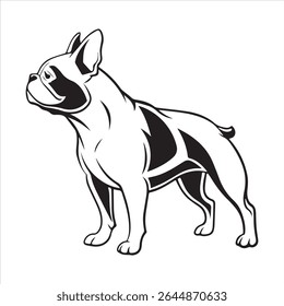 French bulldog vector art illustration on a white background