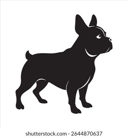 Ilustração de arte vetorial buldogue francês sobre um fundo branco