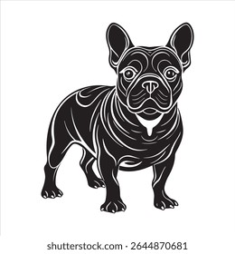 Ilustração de arte vetorial buldogue francês sobre um fundo branco