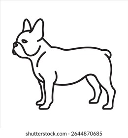 Ilustração de arte vetorial buldogue francês sobre um fundo branco