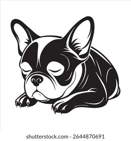 Ilustração de arte vetorial buldogue francês sobre um fundo branco