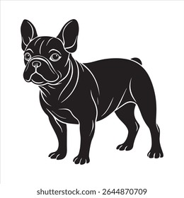 French bulldog vector art illustration on a white background