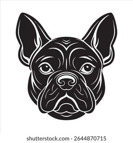 Ilustração de arte vetorial buldogue francês sobre um fundo branco