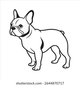 French bulldog vector art illustration on a white background