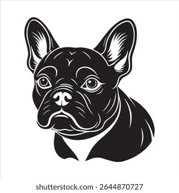 Ilustração de arte vetorial buldogue francês sobre um fundo branco