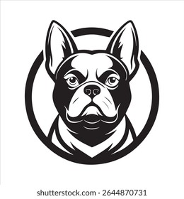 Ilustração de arte vetorial buldogue francês sobre um fundo branco