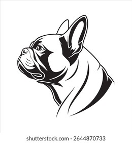 Ilustração de arte vetorial buldogue francês sobre um fundo branco