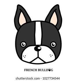 French Bulldog Vector Art on White.