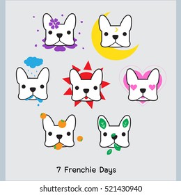 french bulldog vector collection