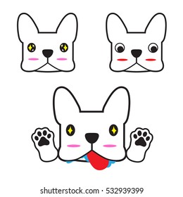 French bulldog vector with cute action