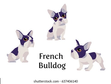 French Bulldog. Vector illustration, clip art, cartoon isolated on white background.