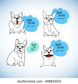 French Bulldog. Vector illustration for or poster. Print on clothes.